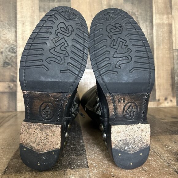 Ash Vamos Studded Side Zip Riding Moto Boots Womens EUR 37.5 US 7.5 - Picture 3 of 12